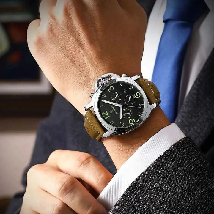 ساعة يد رجالية فاخرة من ر. POEDAGAR Luxury Men's Quartz Waterproof