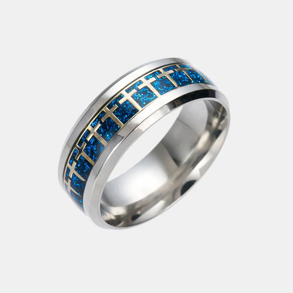 1 Pcs Casual Simple Style Unique Cross Stainless Steel Fashion Men's Ring