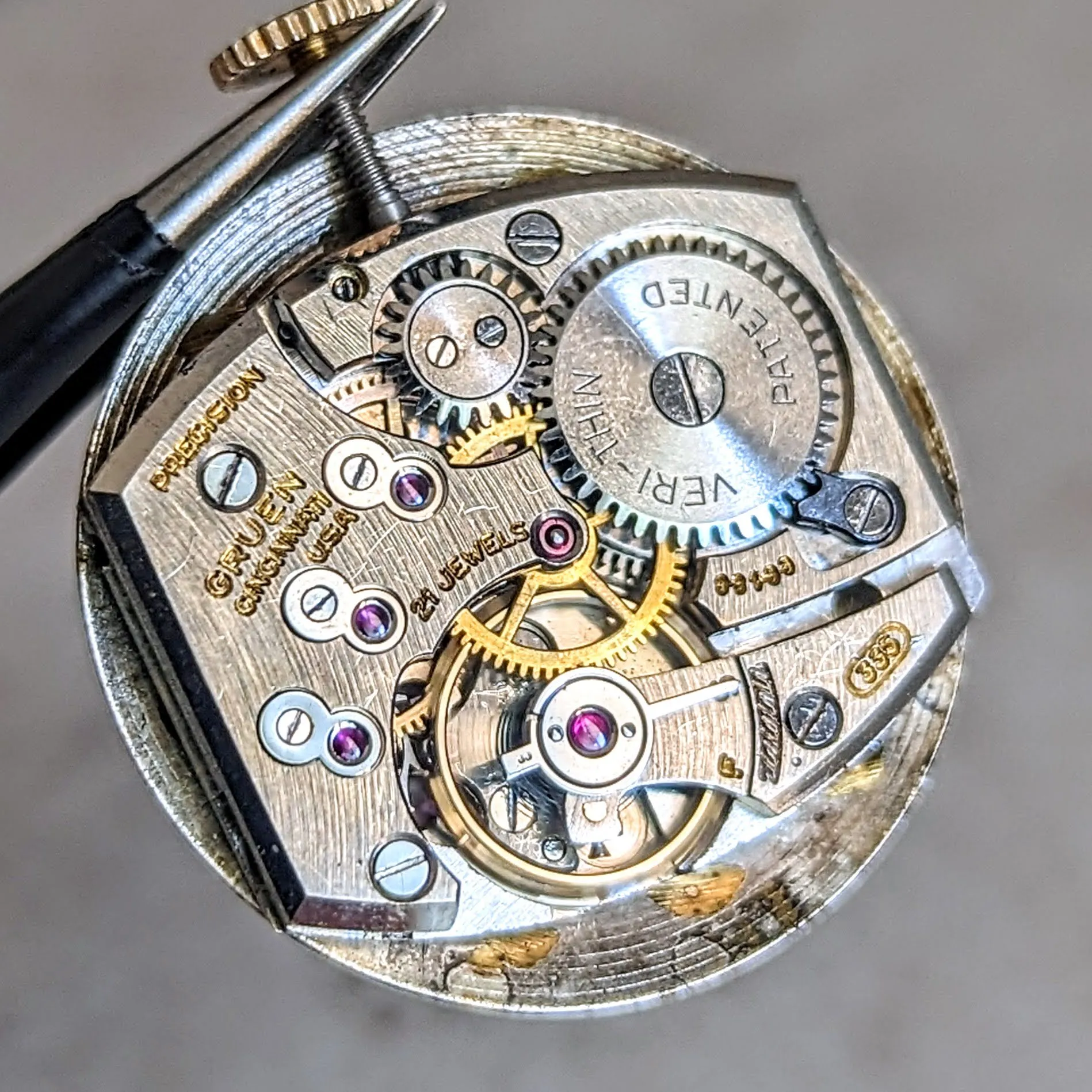 1950 GRUEN Barclay Wristwatch "The Spider" Watch 21 Jewels Precision 10K GF Vintage U.S.A.