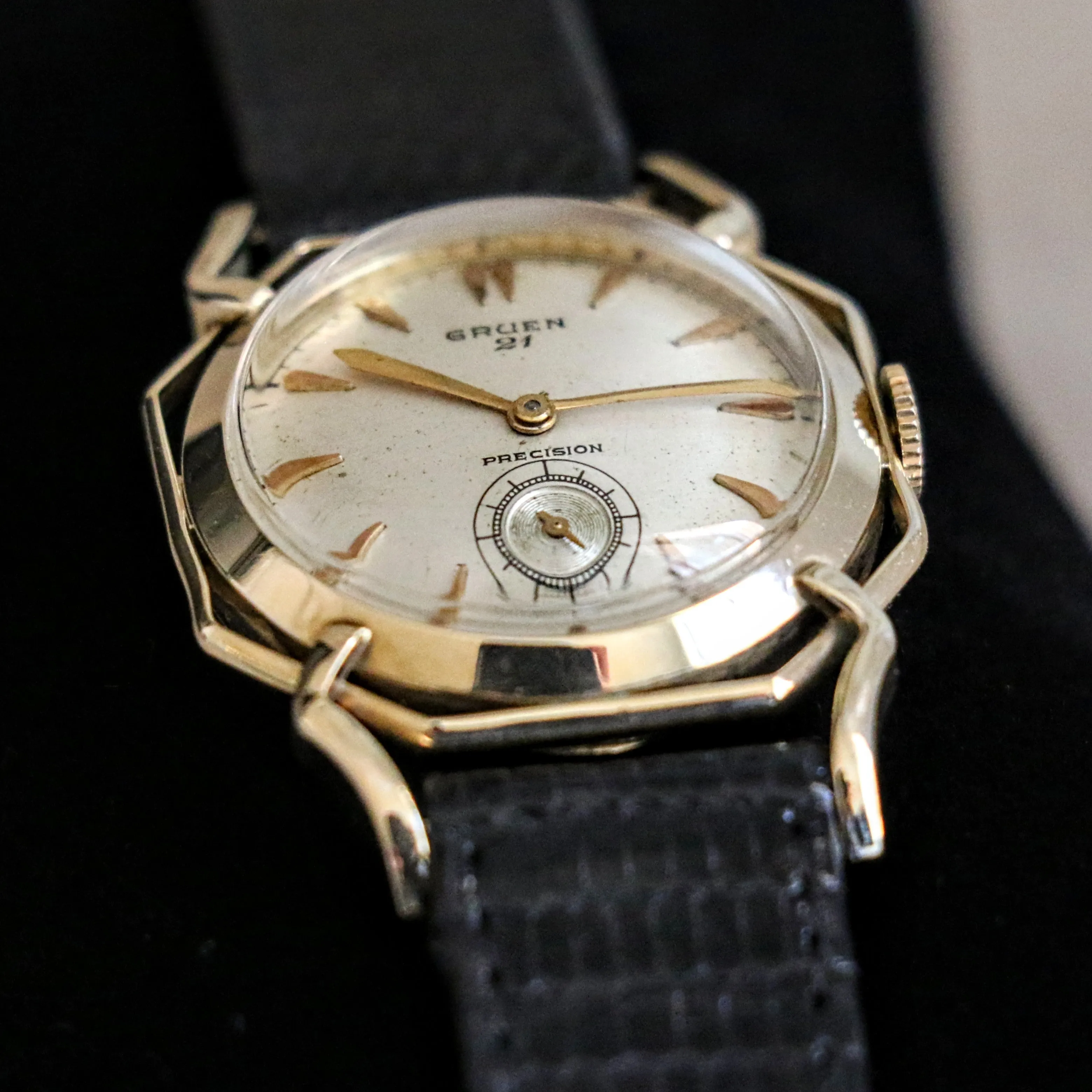 1950 GRUEN Barclay Wristwatch "The Spider" Watch 21 Jewels Precision 10K GF Vintage U.S.A.