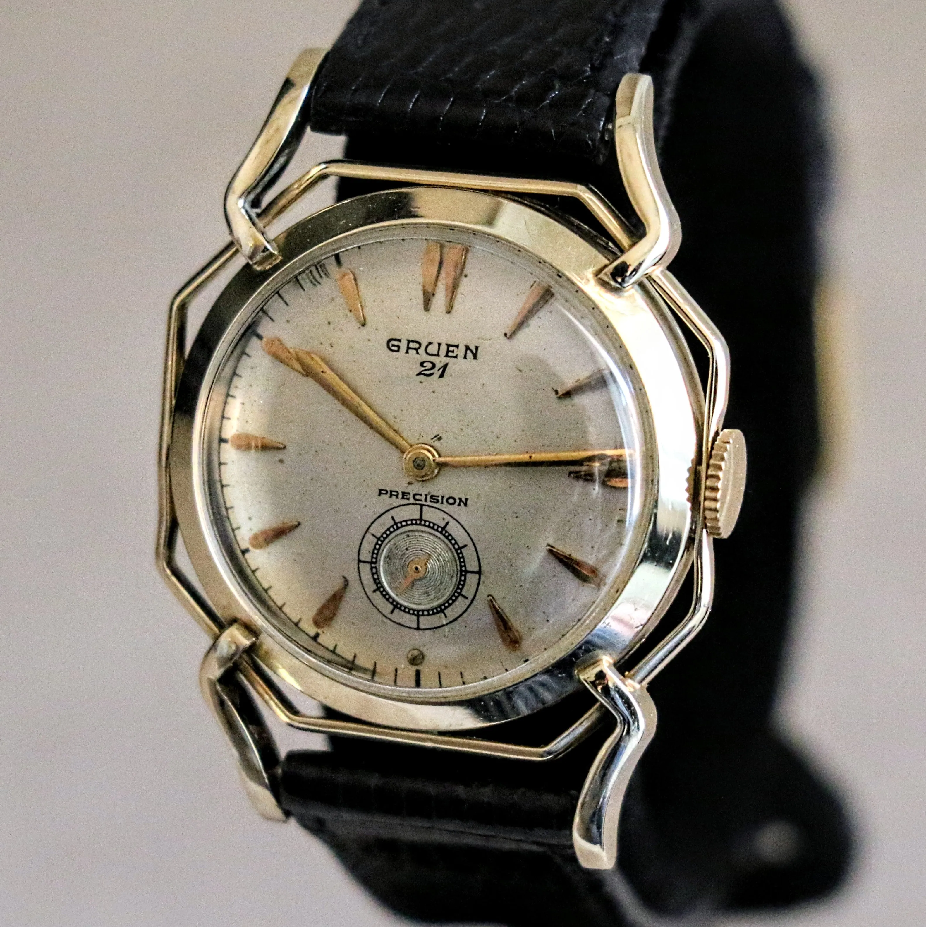 1950 GRUEN Barclay Wristwatch "The Spider" Watch 21 Jewels Precision 10K GF Vintage U.S.A.
