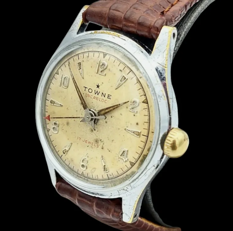 1950's TOWNE Watch 17 Jewels Incabloc AS 1187 / 94