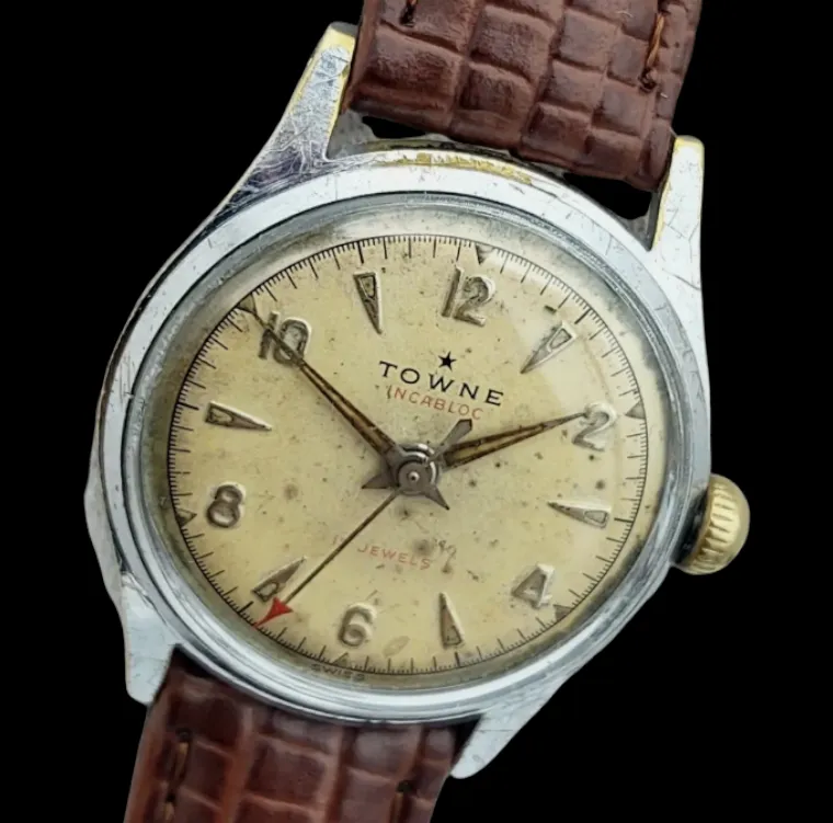 1950's TOWNE Watch 17 Jewels Incabloc AS 1187 / 94