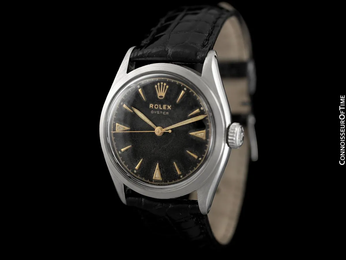 1953 Rolex Mens Vintage Oyster Precision Watch, Stainless Steel - Classic & Rare Design