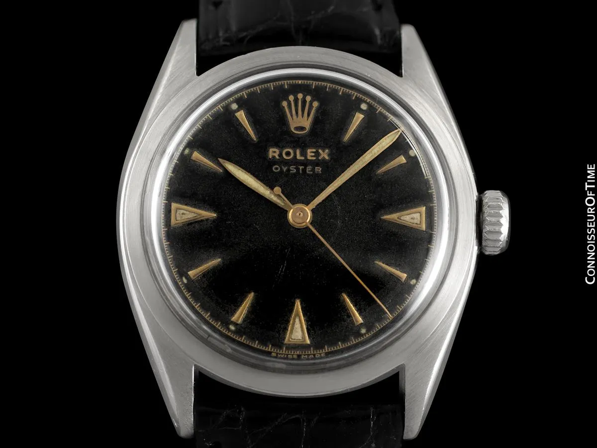 1953 Rolex Mens Vintage Oyster Precision Watch, Stainless Steel - Classic & Rare Design