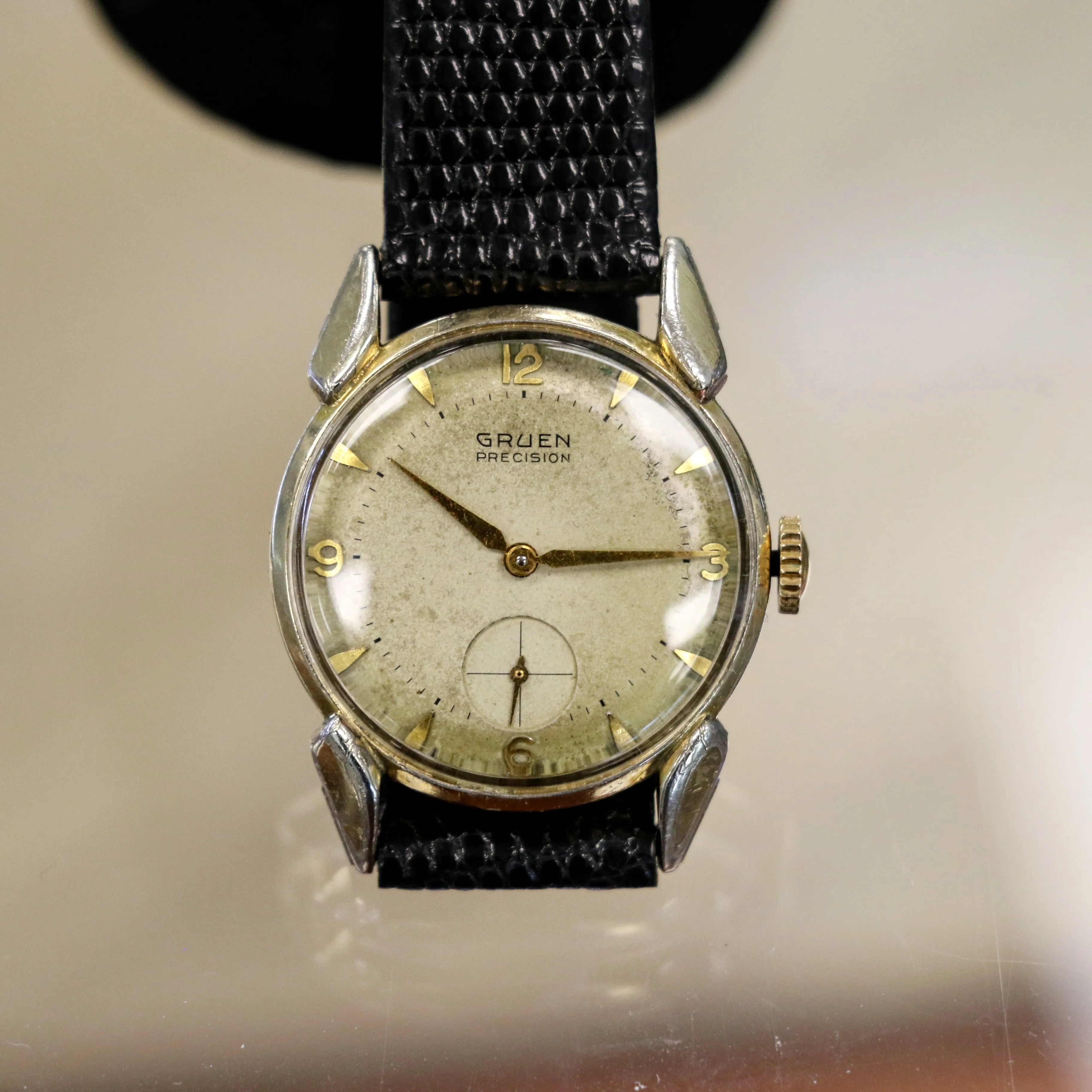 1956 GRUEN Precision Wristwatch 17 Jewels Cal. 415 Style 973 Fancy Lugs Swiss Made Watch