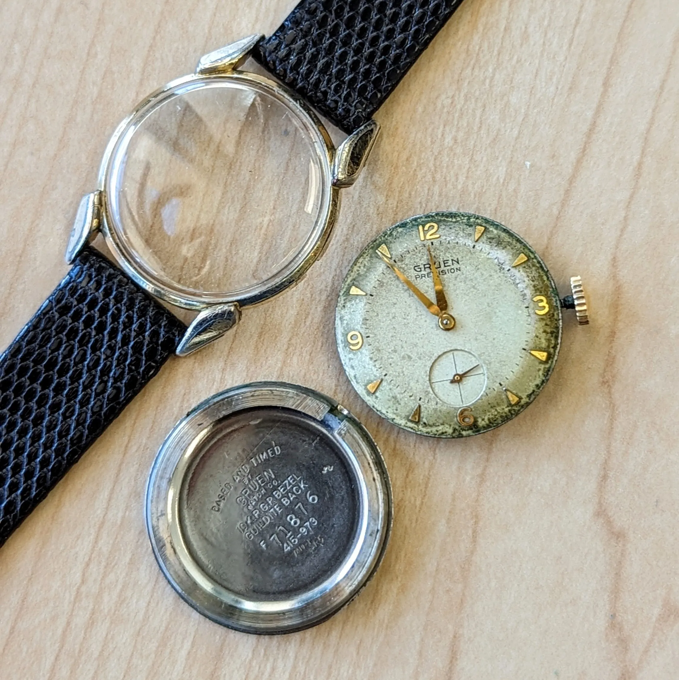 1956 GRUEN Precision Wristwatch 17 Jewels Cal. 415 Style 973 Fancy Lugs Swiss Made Watch
