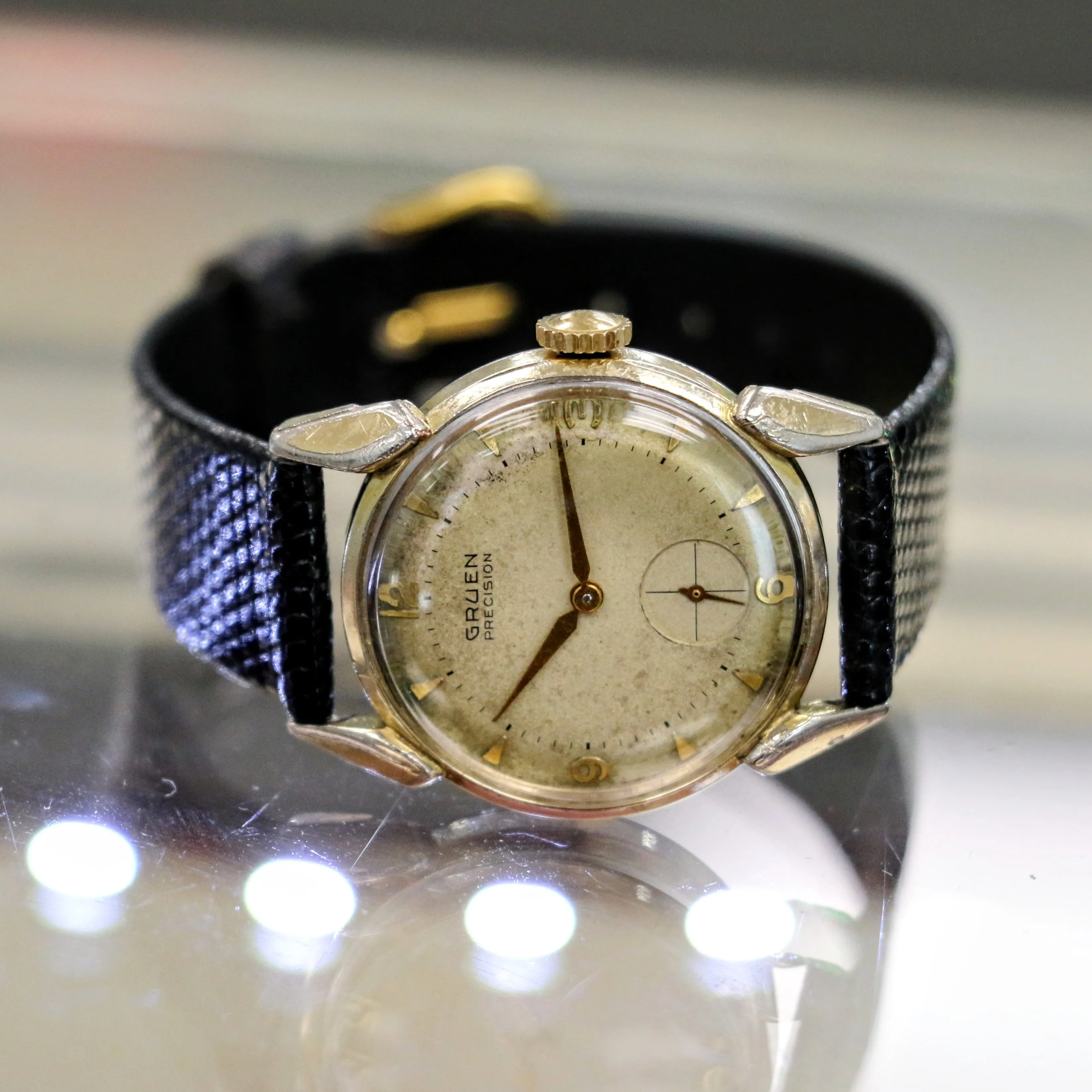 1956 GRUEN Precision Wristwatch 17 Jewels Cal. 415 Style 973 Fancy Lugs Swiss Made Watch