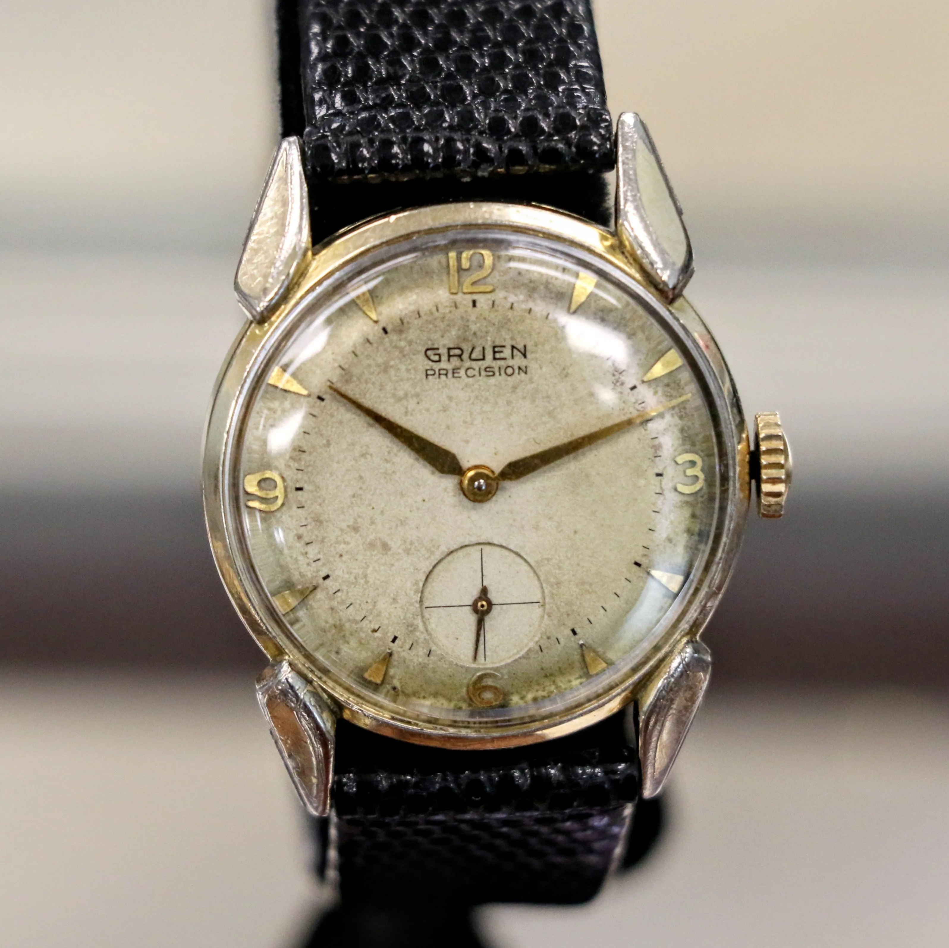 1956 GRUEN Precision Wristwatch 17 Jewels Cal. 415 Style 973 Fancy Lugs Swiss Made Watch