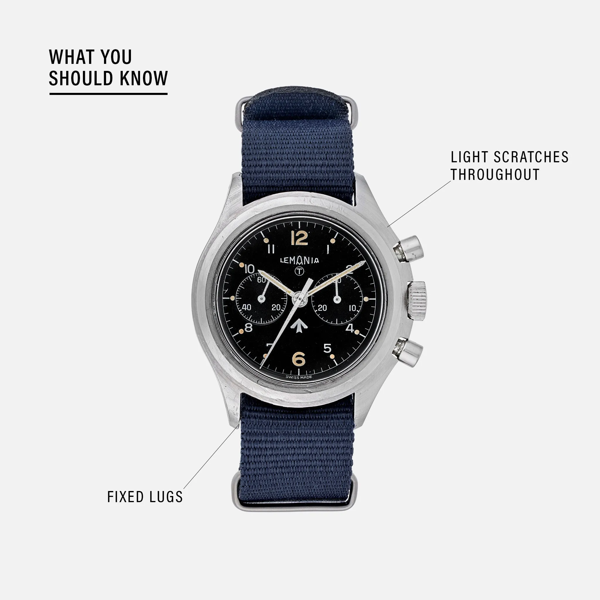 1970s Lemania 'Broad Arrow' Chronograph For The Israeli Army