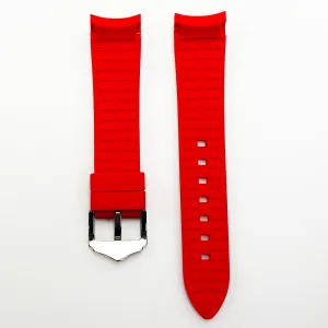 20 MM Special Curve Red Color Silicone Quick Release Regular Size Watch Strap Steel HR