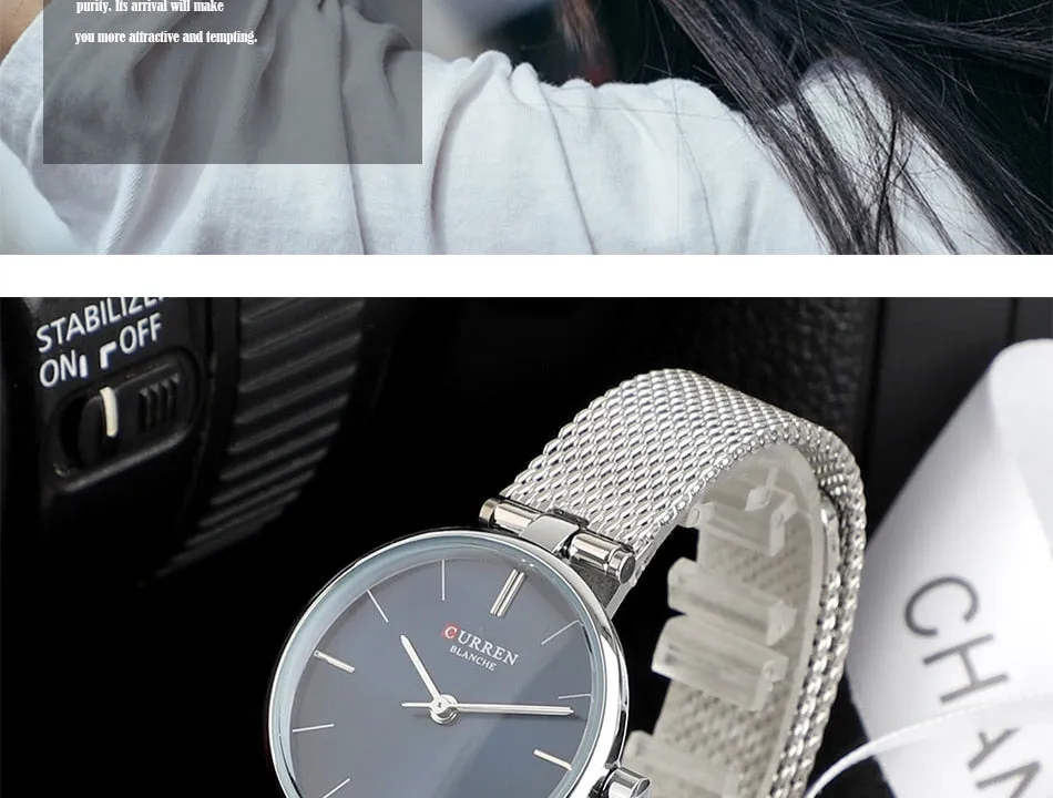 2021 Curren Blanche Luxury Quartz Ladies Watch (9038-GD)