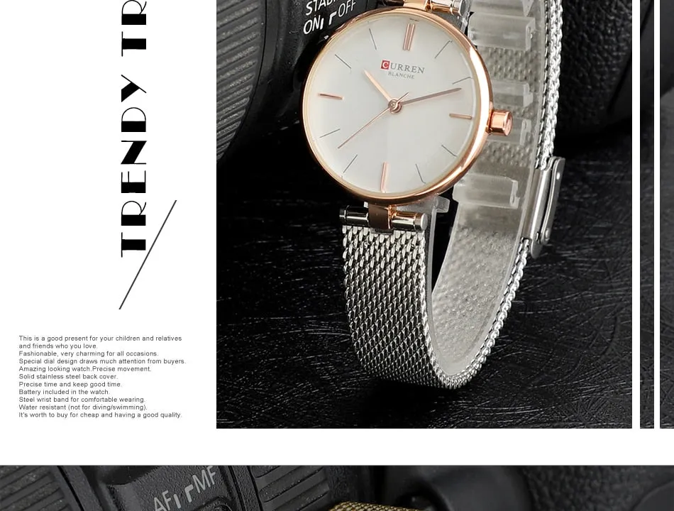 2021 Curren Blanche Luxury Quartz Ladies Watch (9038-GD)