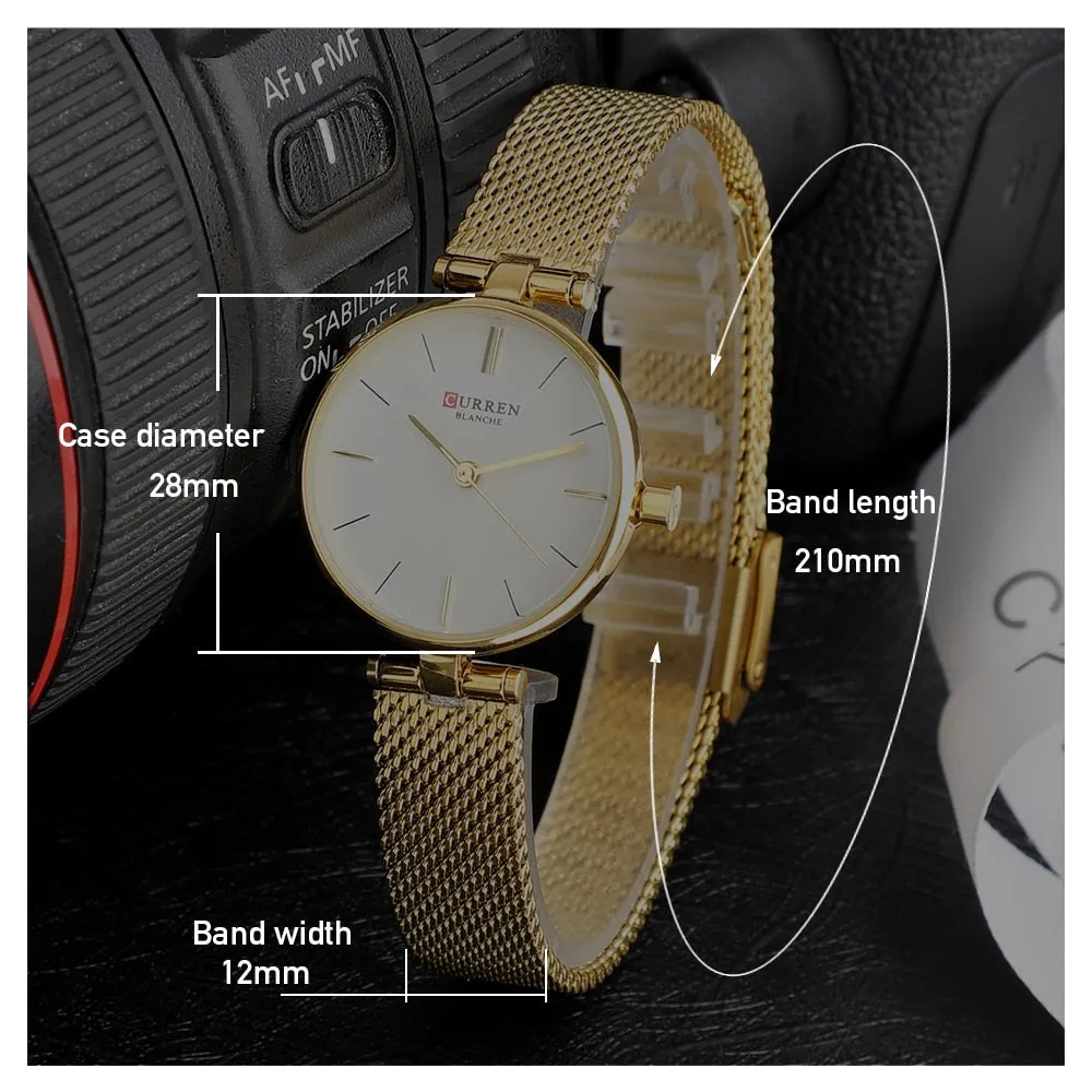 2021 Curren Blanche Luxury Quartz Ladies Watch (9038-GD)