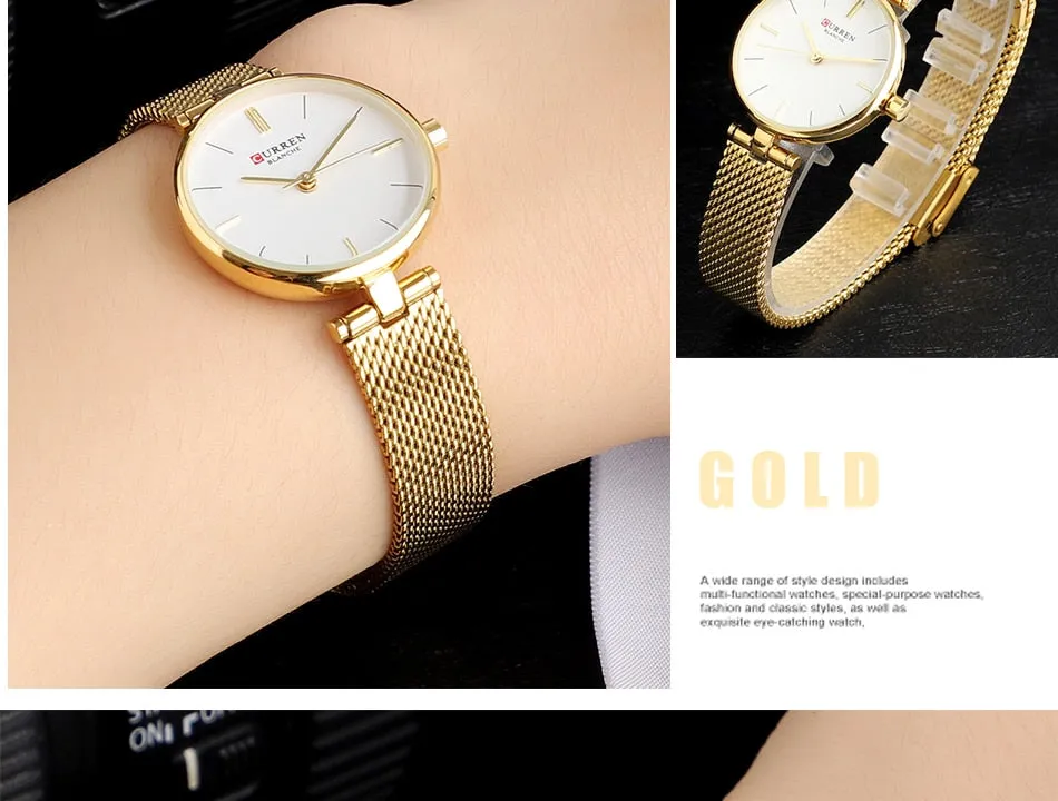 2021 Curren Blanche Luxury Quartz Ladies Watch (9038-GD)