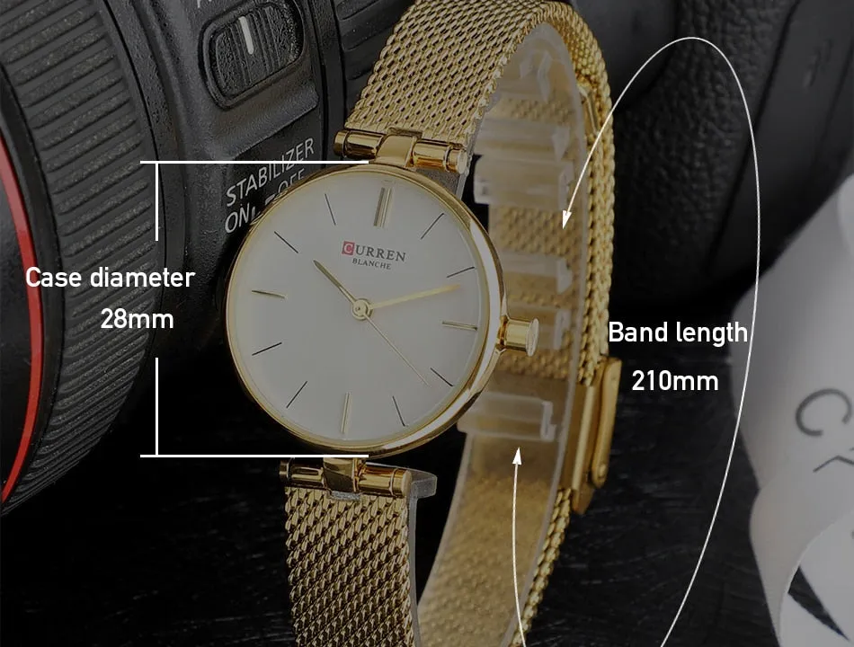 2021 Curren Blanche Luxury Quartz Ladies Watch (9038-GD)