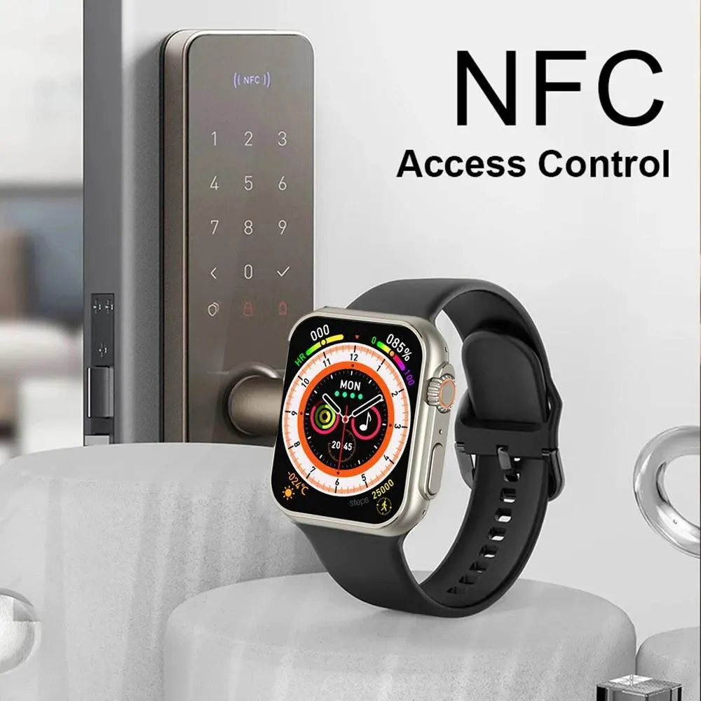 2022 Smart Watch Ultra Series 8 NFC Smartwatch Men Women Bluetooth Call Waterproof Wireless Charging HD Screen for Apple Xiaomi