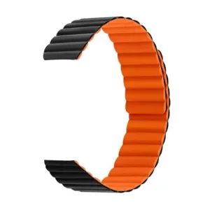 20MM Silicone Magnetic Watch Band - Orange Black