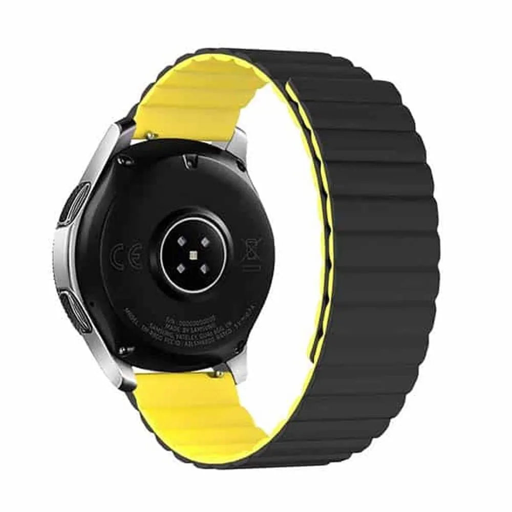 20MM Silicone Magnetic Watch Band - Orange Black