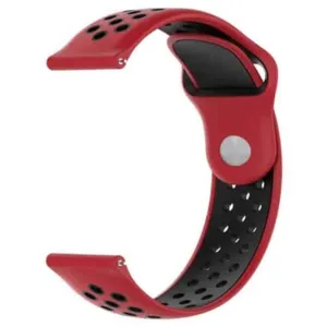 20mm Sporty Silicone Strap for Samsung Gear Sport- Black/Red