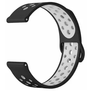 20mm Sporty Silicone Strap for Samsung Gear Sport- Black/White