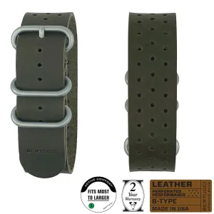 #373BP Greenstone Field Leather™ w/ matte hardware, 7/8" - 22 mm size for A-2, A-3, A-6 & B-1 Cases