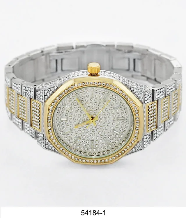 5418-Montres Carlo Iced Out Metal Band Watch