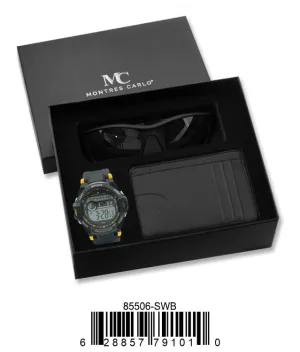 85506-Orange Digital Watch, Card Clip, Polarized Sunglass in G-2028 Gift Box