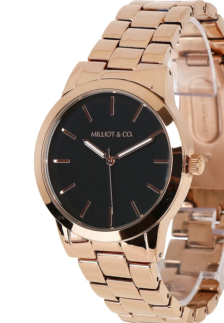 Aaron Rose Gold Metal Watch (Salmon)