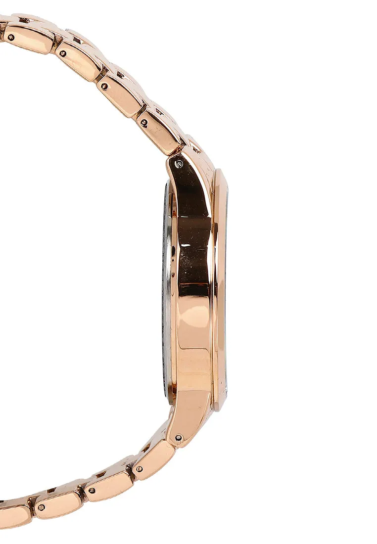 Aaron Rose Gold Metal Watch (Salmon)