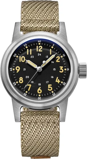 ADDIESDIVE 36 MM Vintage Automatic Watch 200 M Waterproof Military Watches for Men and Women Nylon/Leather Strap Outdoor Sport Watch