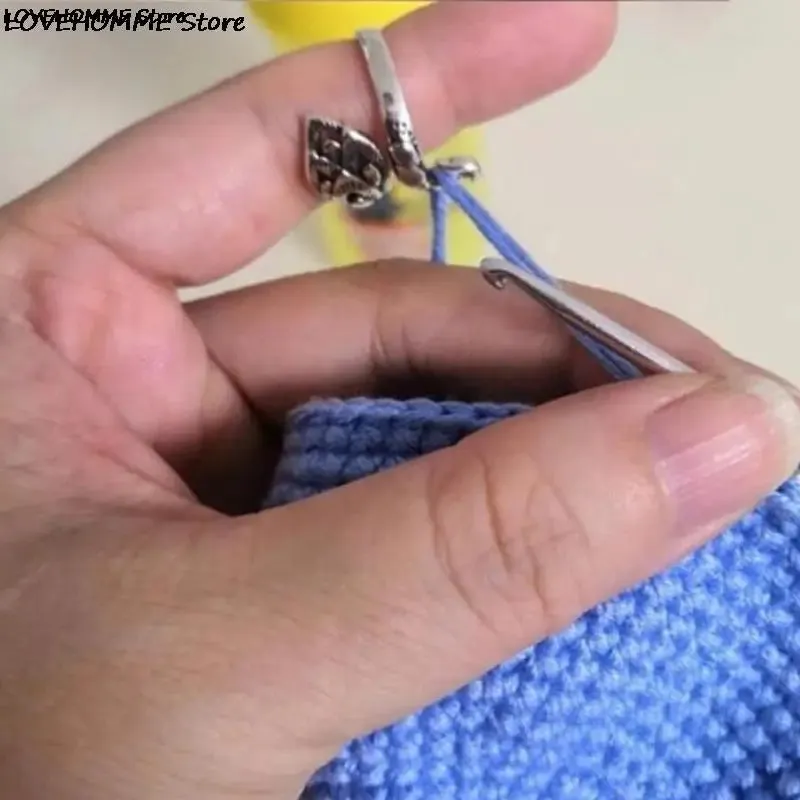 Adjustable Knitting Loop Crochet Loop Knitting Accessories Knitting Ring Adjust Finger Wear Thimble Yarn Guides Knitted Ring