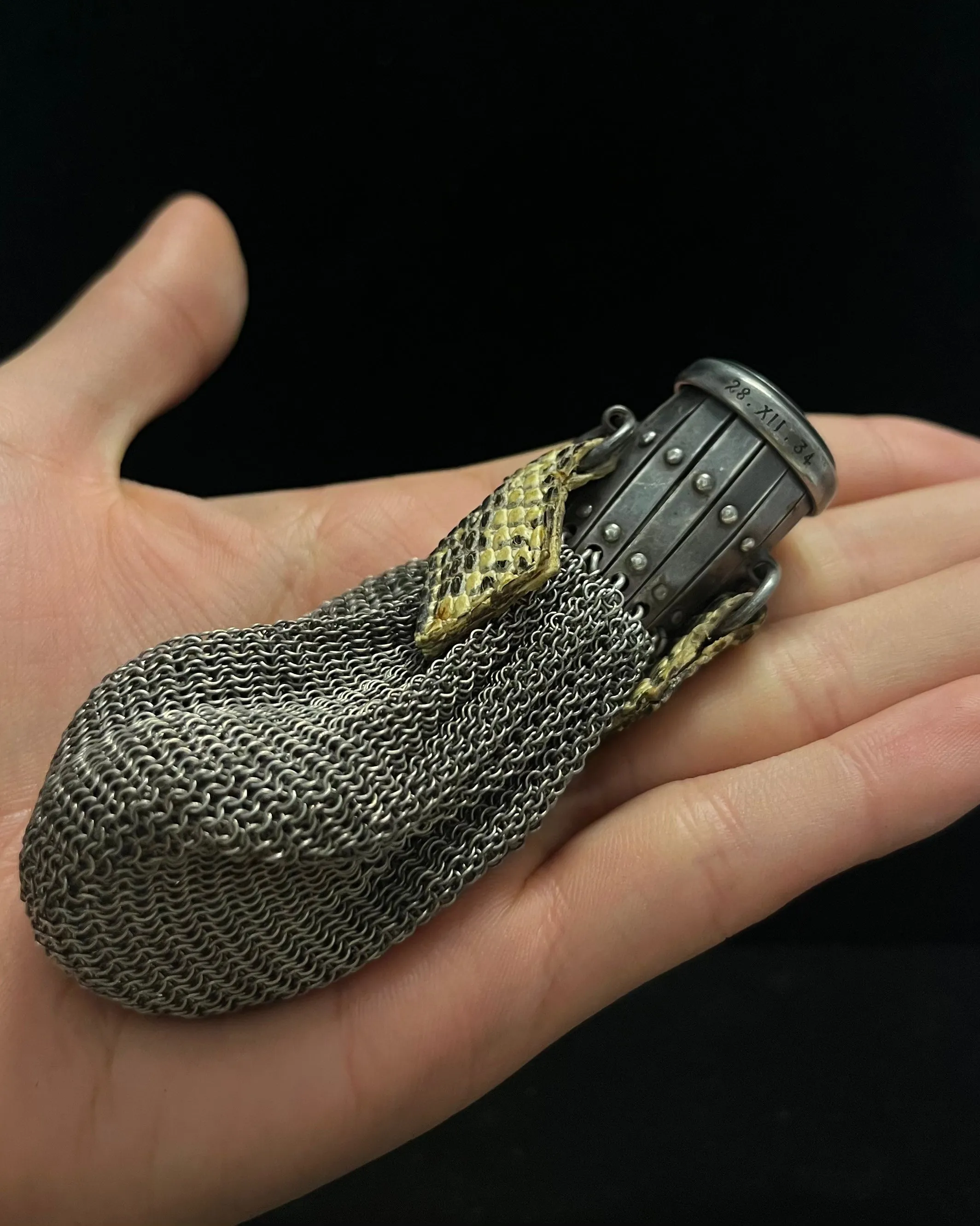 Antique HERMES Coin Purse 1834" Unique Silver Crocodile Nice - $10K APR w/ CoA!!