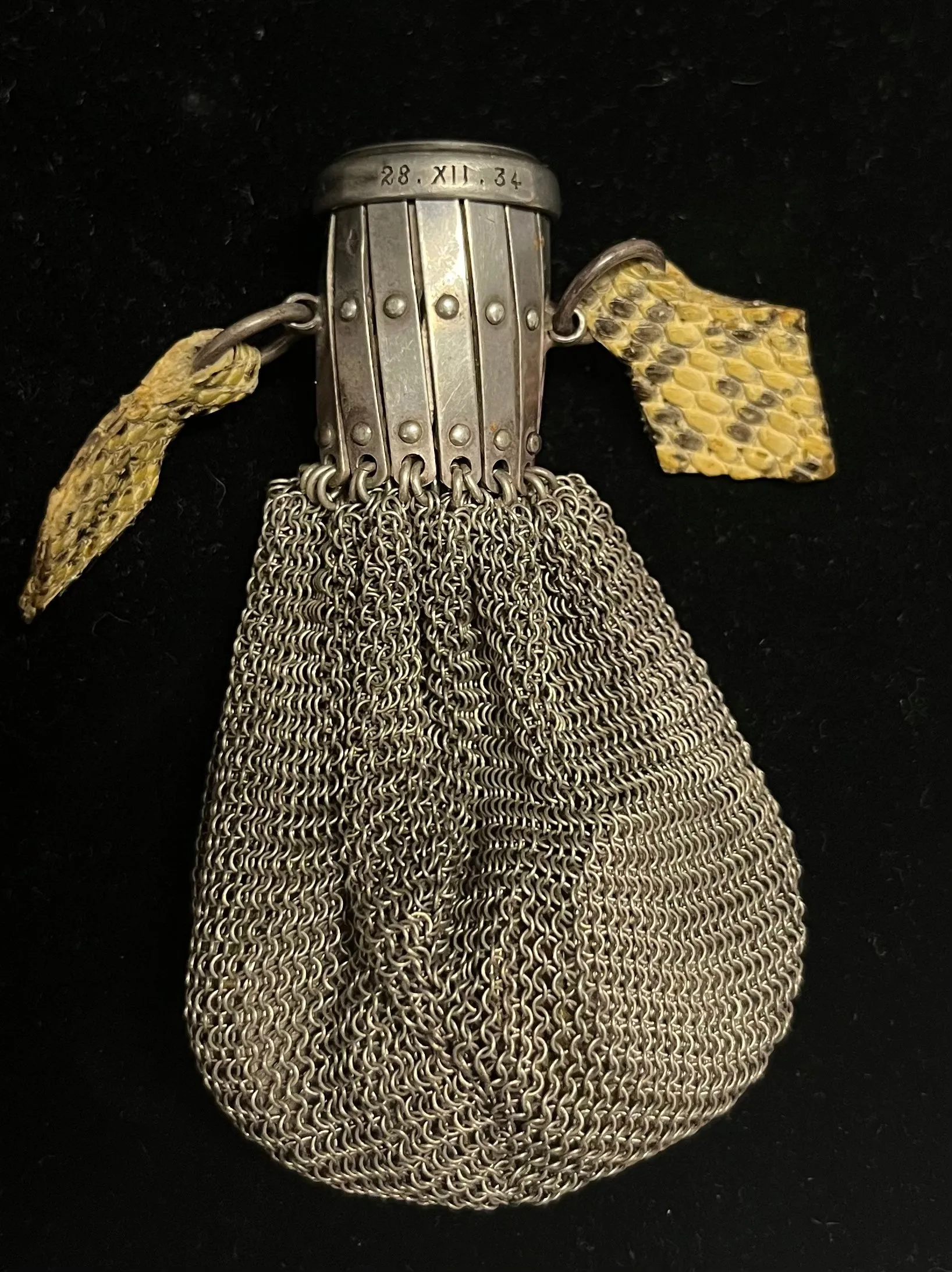 Antique HERMES Coin Purse 1834" Unique Silver Crocodile Nice - $10K APR w/ CoA!!