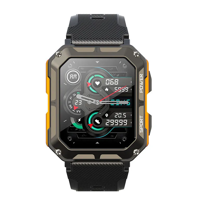 Bearscome Indestructible Outdoor Sports Smartwatch Heart Rate Blood Oxygen Call Reminder Bluetooth Music