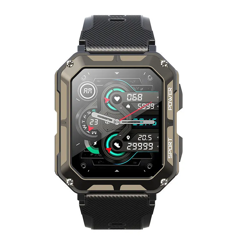 Bearscome Indestructible Outdoor Sports Smartwatch Heart Rate Blood Oxygen Call Reminder Bluetooth Music