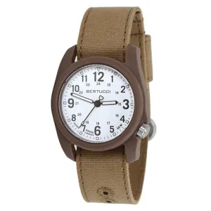 Bertucci DX3 Canvas Sahara Comfort Band White Analog Dial Quartz Watch - 11088