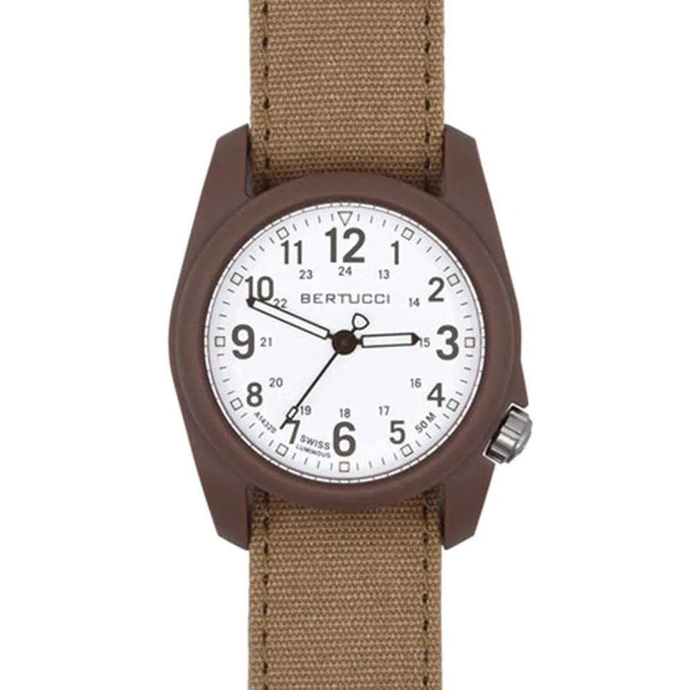 Bertucci DX3 Canvas Sahara Comfort Band White Analog Dial Quartz Watch - 11088