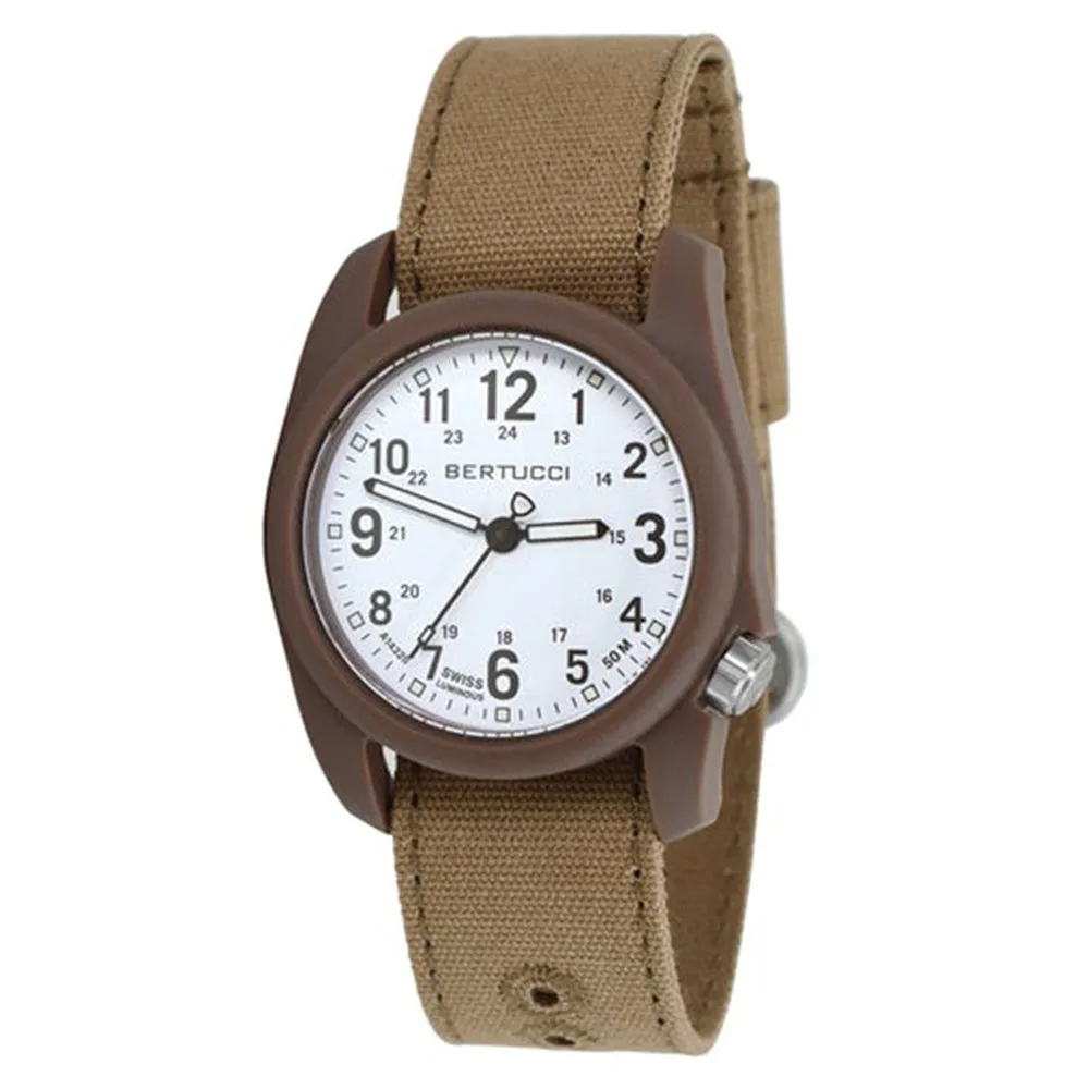 Bertucci DX3 Canvas Sahara Comfort Band White Analog Dial Quartz Watch - 11088