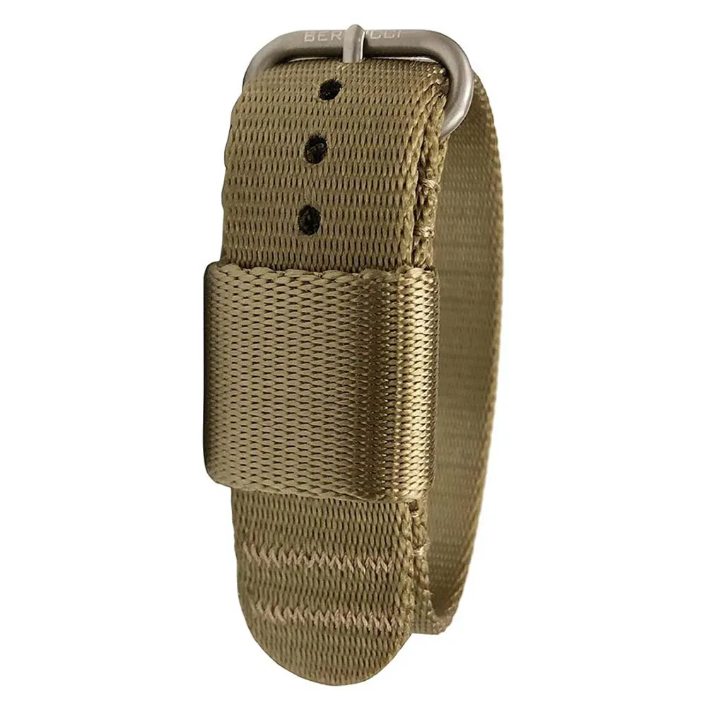 Bertucci Mens G–Type Comfort-Webb Field Khaki Nylon Webbing Strap Matte Stainless Steel Buckle Watch Band - B-272