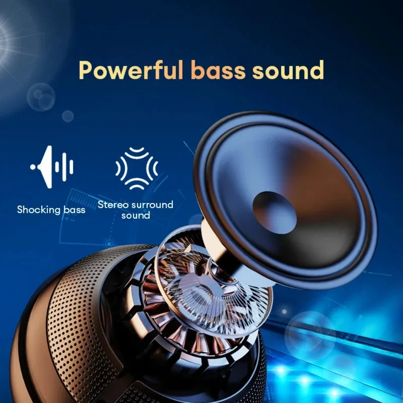 Bluetooth 5.3 Portable Speaker with Subwoofer and Surround Sound