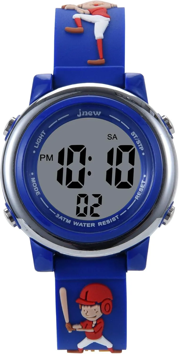 Boy's Kids Watches 3D Girl's Cartoon Silicone Waterproof 7 LED Color Lights Toddler Digital Wrist Watch with Alarm Stopwatch for 3-10 Year Girls Little Children Wristwatch