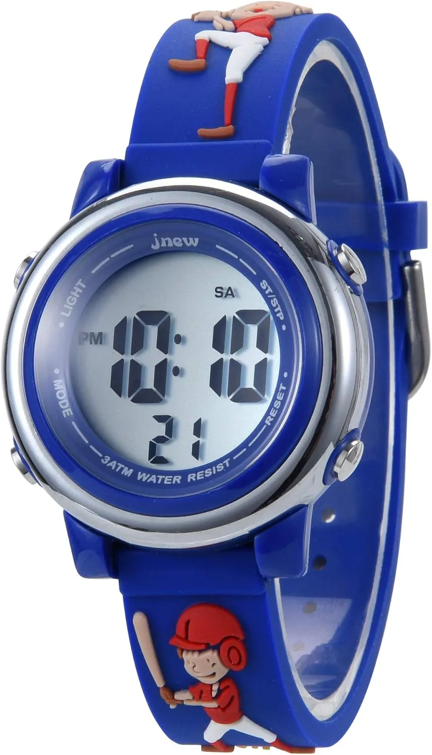 Boy's Kids Watches 3D Girl's Cartoon Silicone Waterproof 7 LED Color Lights Toddler Digital Wrist Watch with Alarm Stopwatch for 3-10 Year Girls Little Children Wristwatch