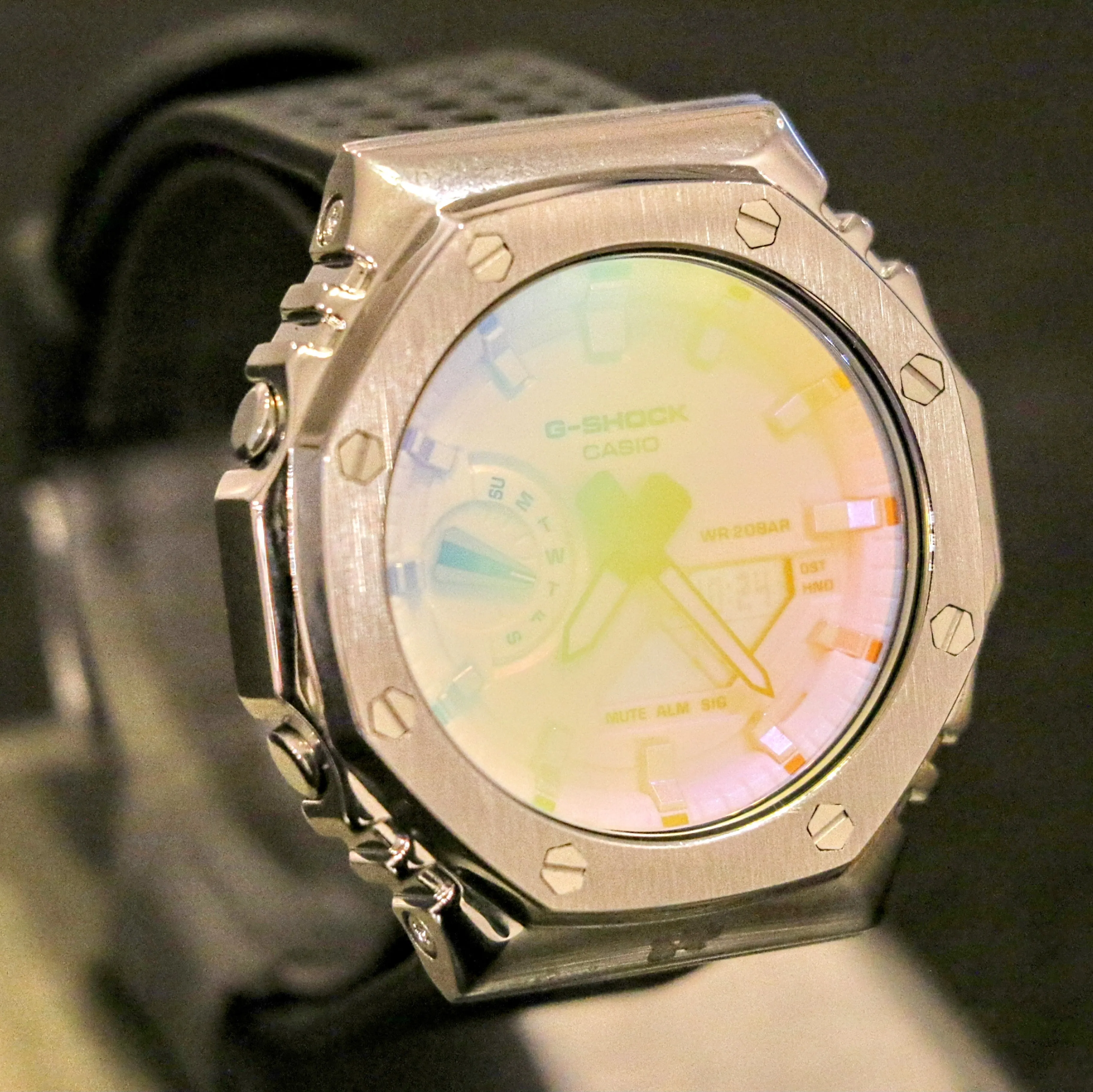 Brand-New Custom Casio G-Shock Watch CASIO Iridescent Dial GA-2100SRS Wristwatch
