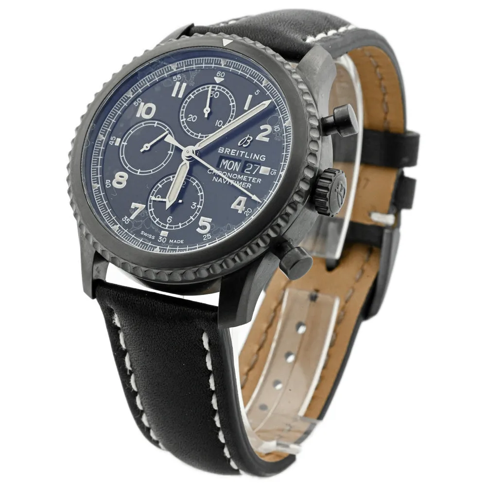Breitling Mens Navitimer 8 Chronograph DLC-Coated Stainless Steel 43mm Black Arabic Dial Watch Reference #: M13314101B1X1