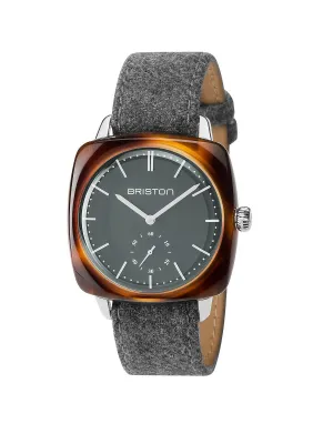 Briston Clubmaster Vintage Acetate Small Second Tortoise Shell Grey Matt Dial 40mm