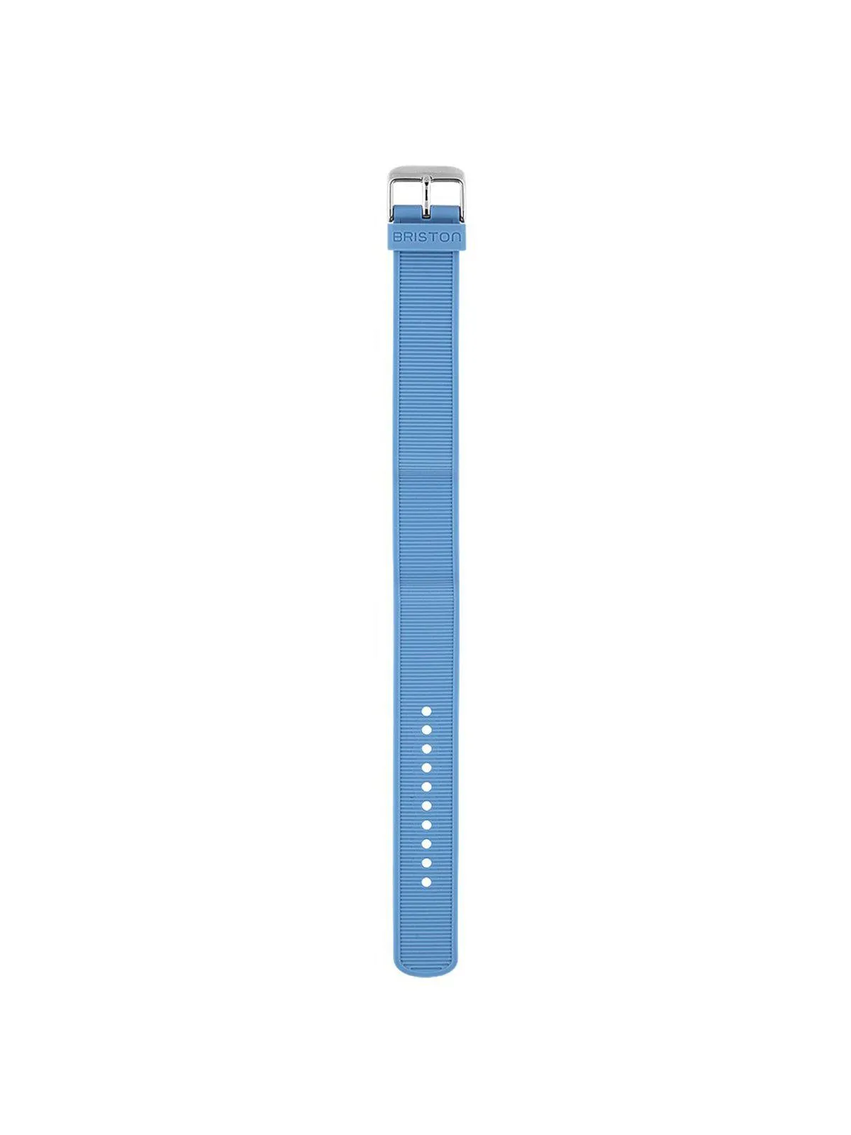 Briston Rubber Strap Light Blue Polished Steel 18mm