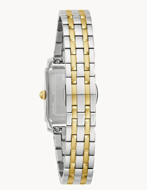 Bulova Women's White Dial Two Tone "Sutton" Watch (I8618)