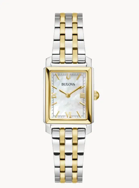 Bulova Women's White Dial Two Tone "Sutton" Watch (I8618)