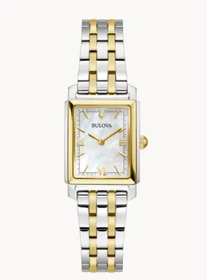 Bulova Women's White Dial Two Tone "Sutton" Watch (I8618)